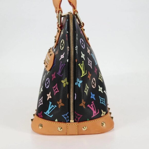 LOUIS VUITTON Monogram Multicolor Alma Hand Bag Black M92646 LV Auth yk19113A - Picture 6 of 16